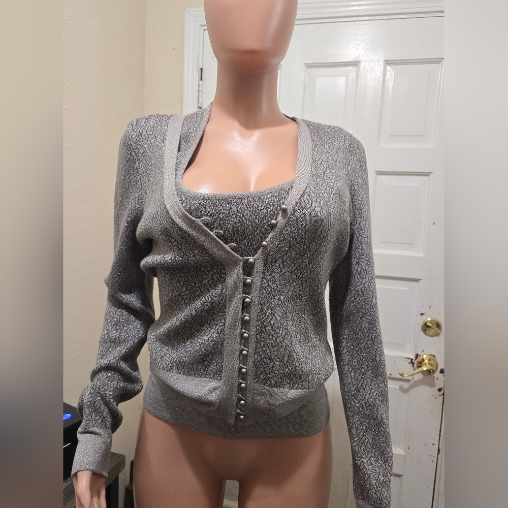 Chic Gray Women's Cardigan
